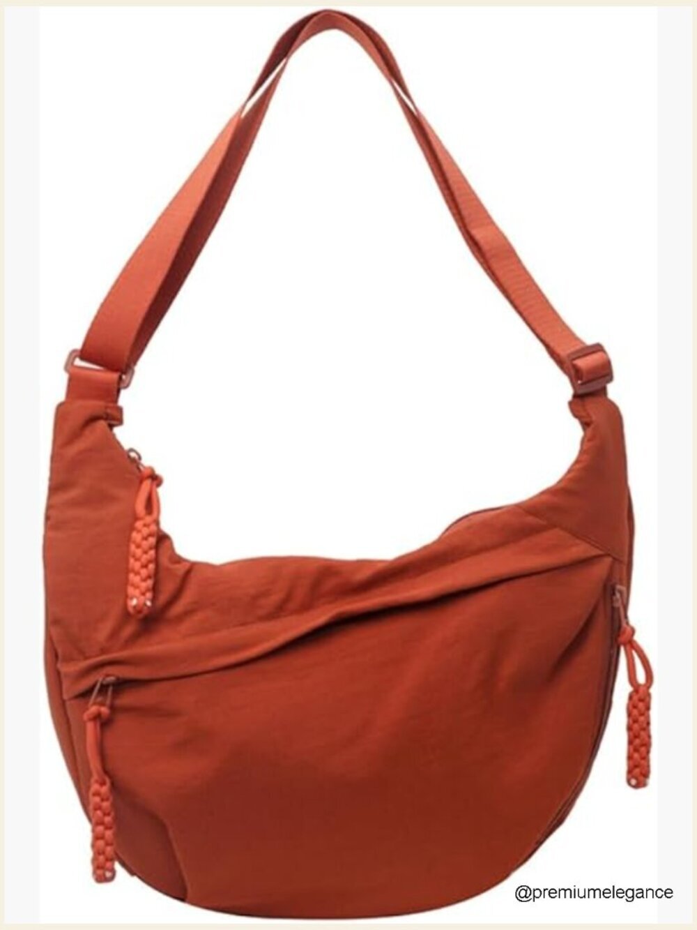 Retro Crescent Hobo Bag Nylon Canvas Crossbody Shoulder Bag Slouchy Corduroy